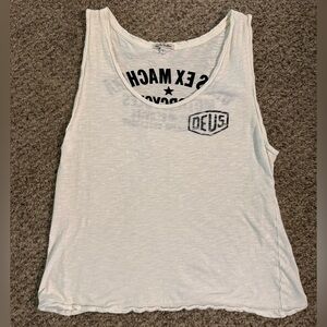 Deus ex Machina Motocycles tank top. Women’s large. White. Loose fit.Canggu Bali